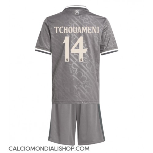 Maglie da calcio Real Madrid Aurelien Tchouameni #14 Terza Maglia Bambino 2024-25 Manica Corta (+ Pantaloni corti)